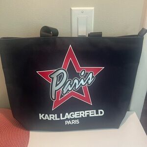 Karl Lagerfeld Paris Kristen Blue Canvas Tote (NWT)